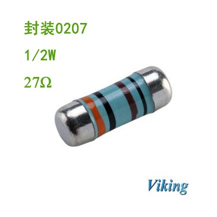 Viking光頡色環貼片電阻27R