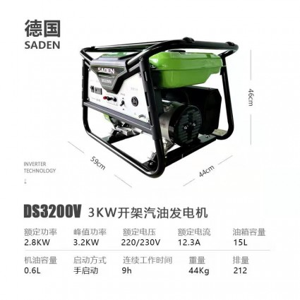 手起動DS3200V單相發(fā)電機